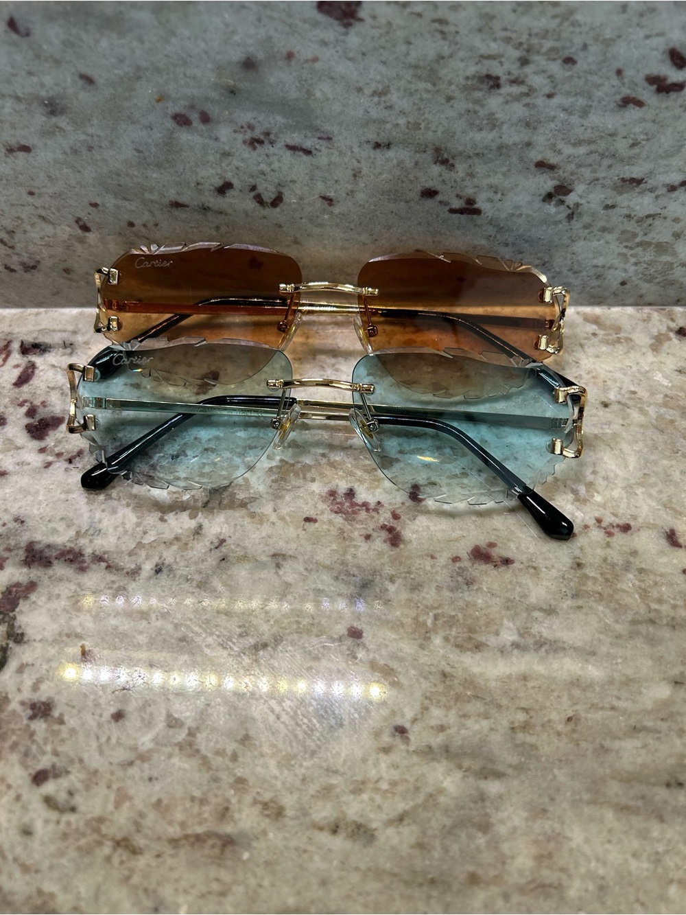 & Other Stories Rimless Sunglasses in Brown and Blue-Green